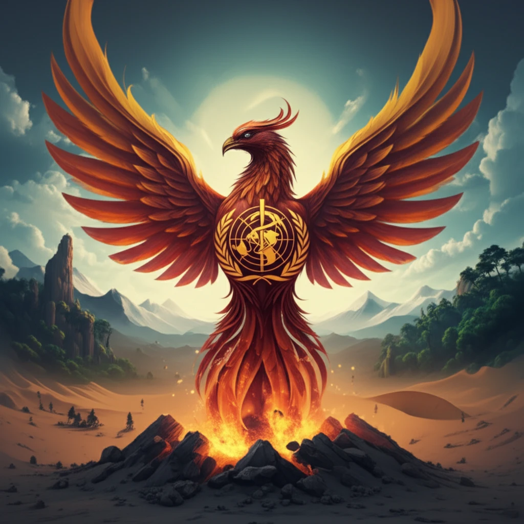 Phoenix rising representing the WHO's recovery after the Ebola crisis.