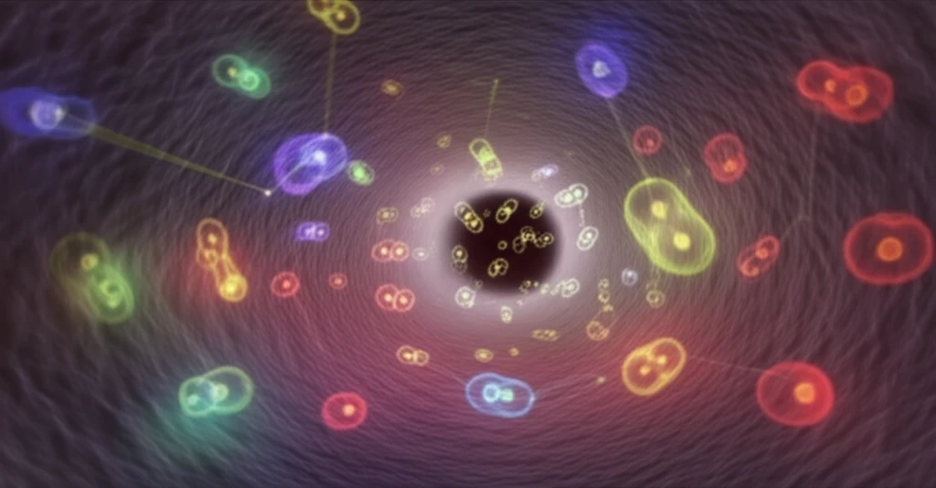Glowing immune cells forming constellations inside the intestine.