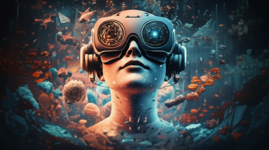 A person immersed in an emotionally-adaptive virtual reality environment.