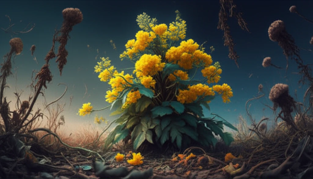 Cassia sophera suppressing weed growth.