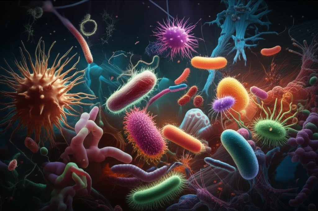 A surreal illustration of microbial interactions in a cystic fibrosis lung.