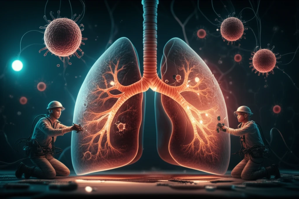 Endothelial progenitor cells repairing damaged lung tissue
