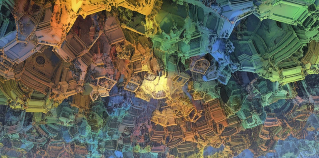 A surreal illustration of a manifold being dissected into colorful components.
