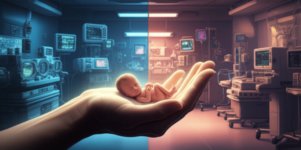 A symbolic image representing neonatal care in NICU and PICU settings.