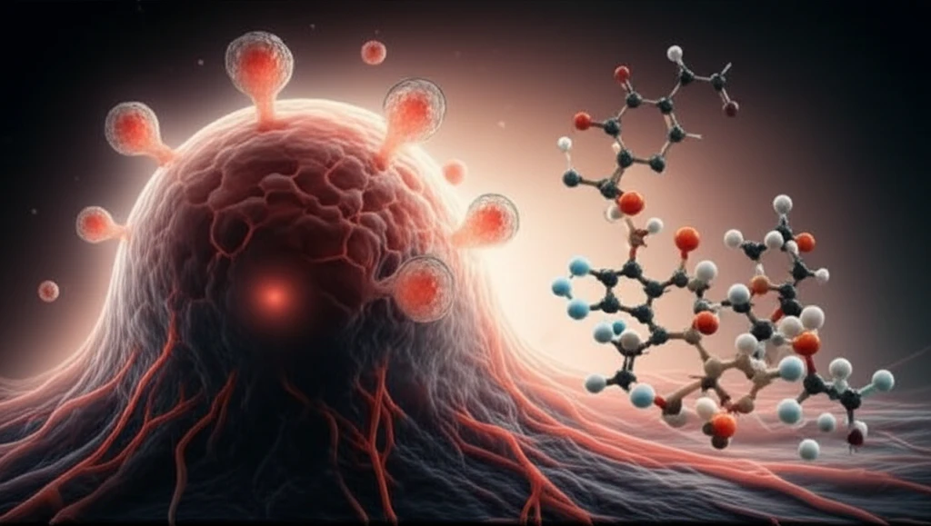 Melanoma cell influenced by microRNAs, representing drug resistance.