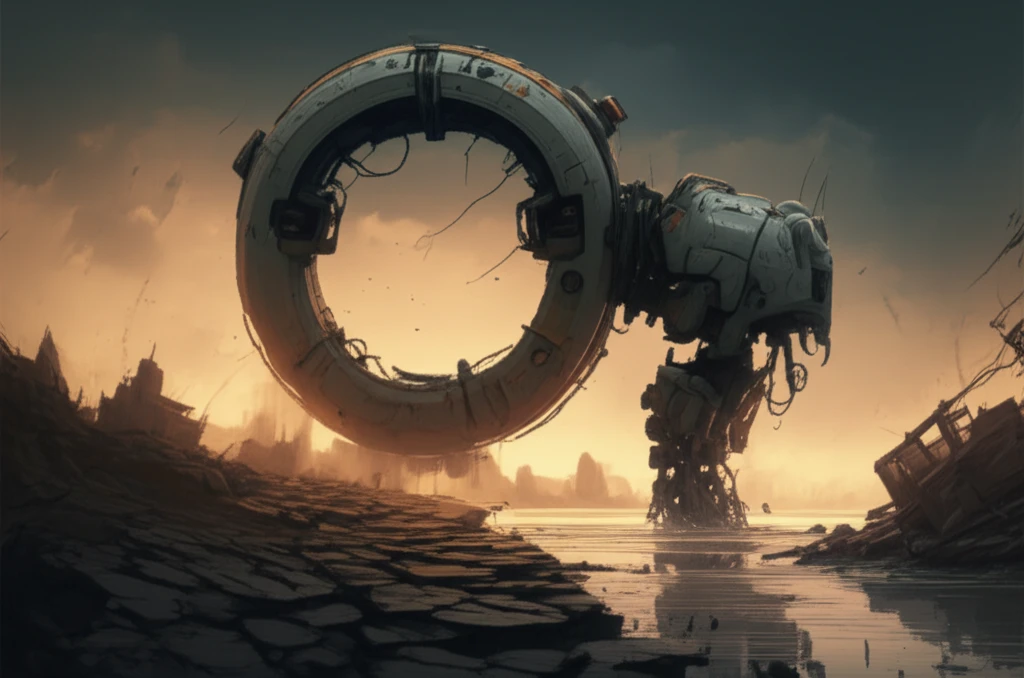 MUWA ring-shaped robot navigating a disaster zone.