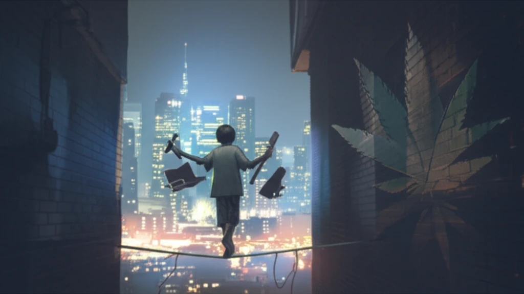 Teen balancing between opportunity and risk.