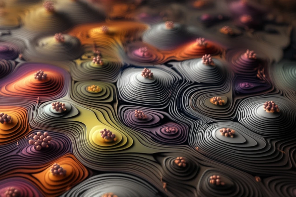 Digital illustration of magnetic vortices on a microchip representing future data storage.