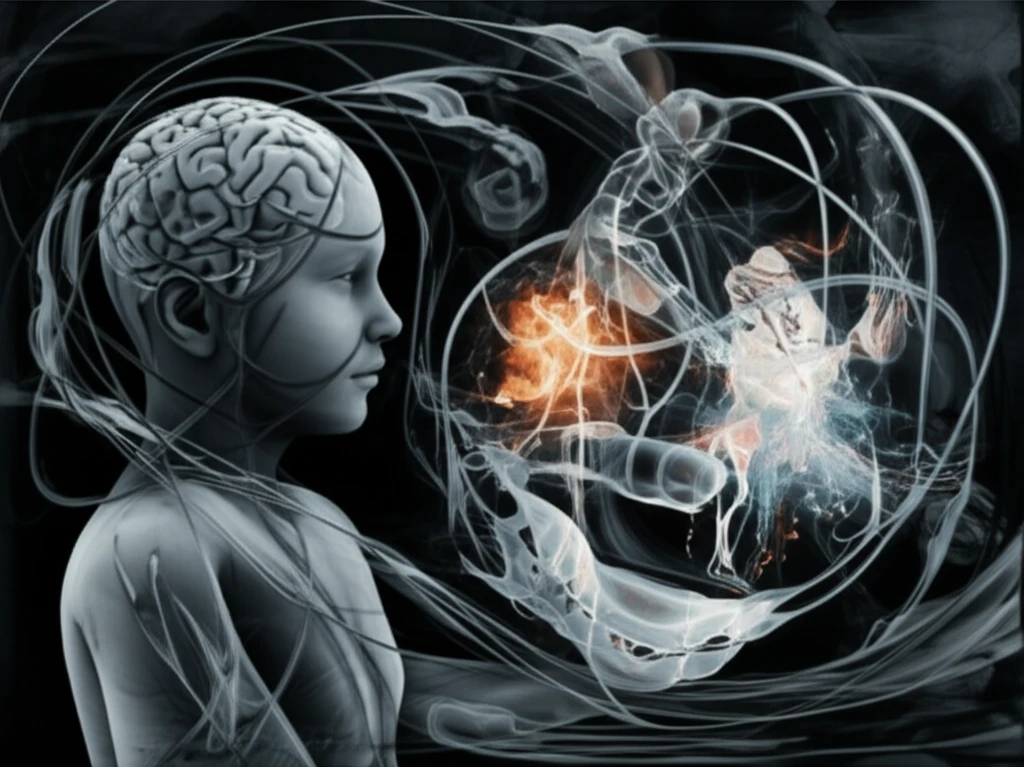 Surreal illustration of adolescent schizophrenia treatment challenges.