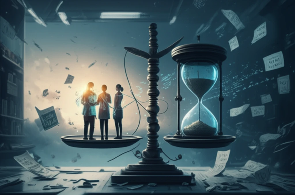 Surreal illustration of medical decision-making in critical care