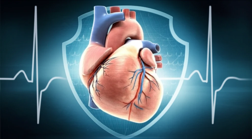 Cardiac screening shield protecting young athlete's heart.