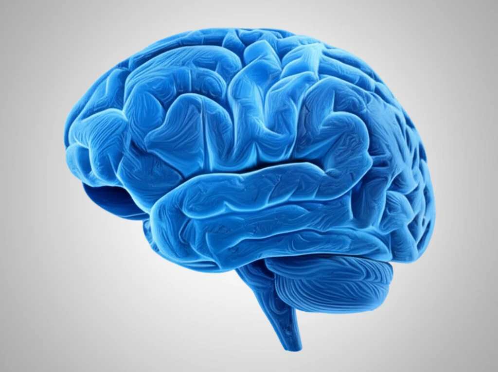 Surreal image of blue dye swirling within a brain, symbolizing Azure B's potential in Alzheimer's treatment.