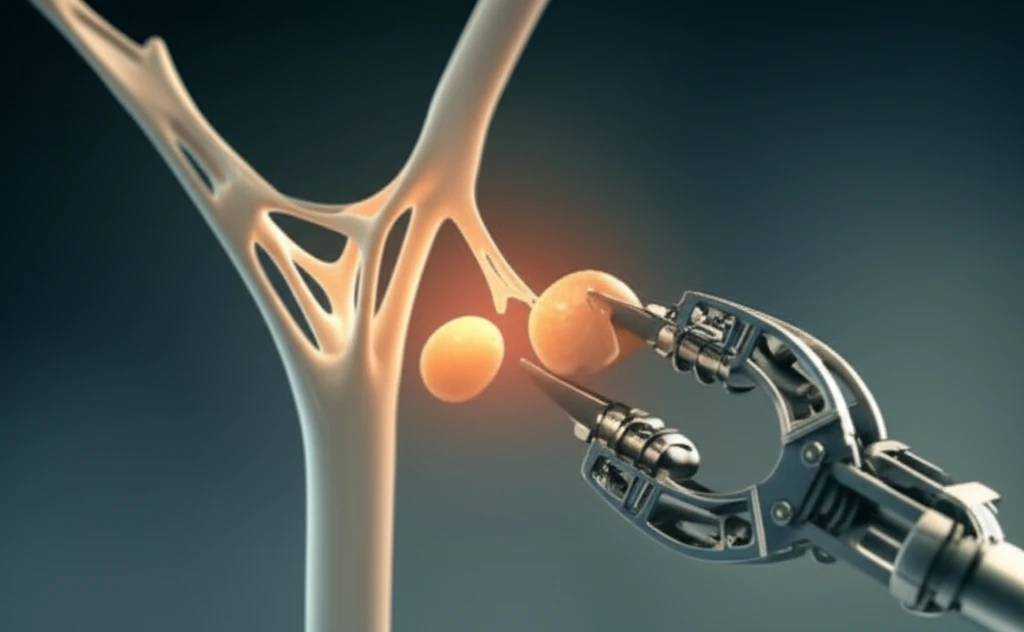 Squeezing device transforming parathyroid glands into healthy bone structures.