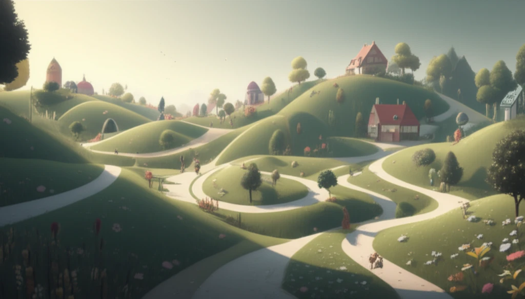 Serene landscape symbolizing interconnected pathways to mental well-being.