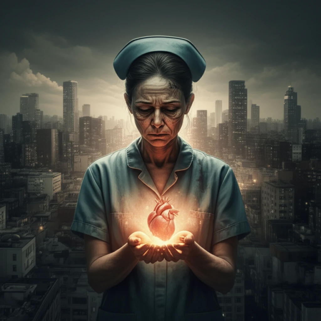 District nurse carrying the weight of the community's healthcare needs.