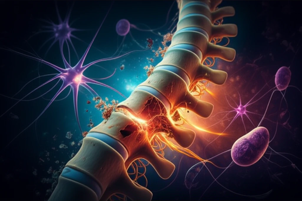 Spinal cord injury recovery concept illustration