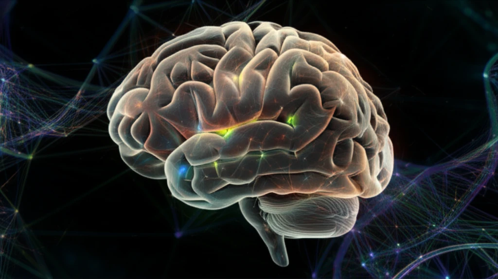 A brain made of DNA, representing genetic risk for Alzheimer's.