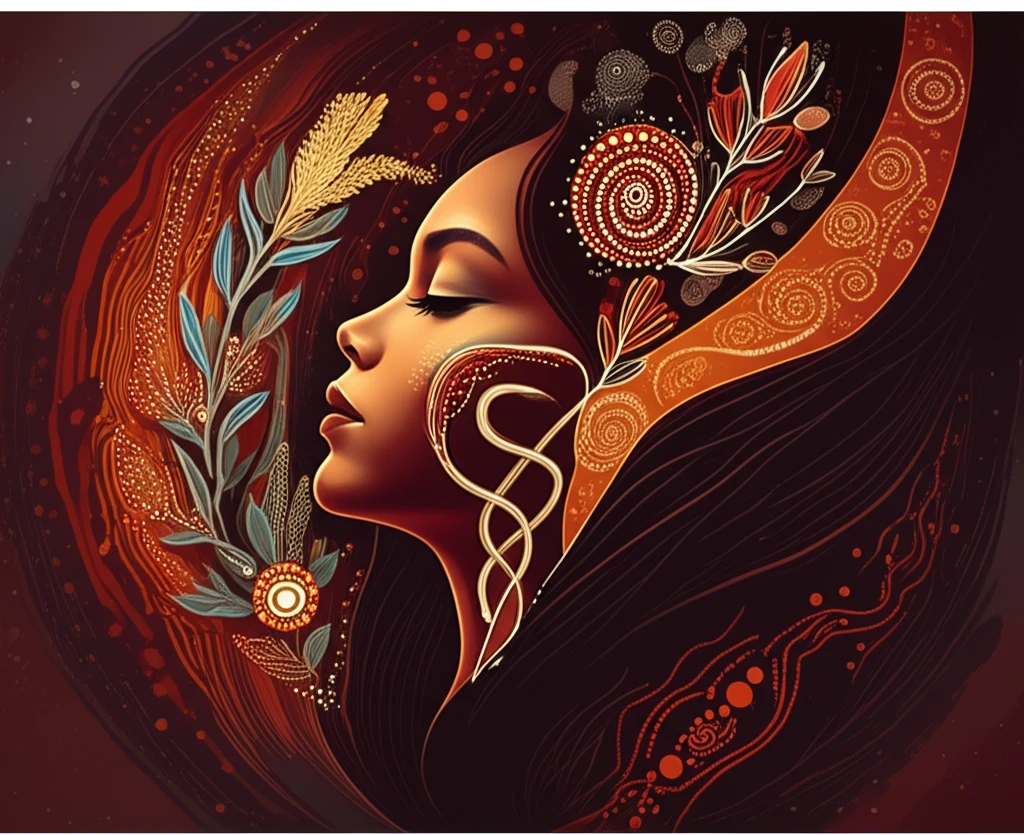 Symbolic image of health equity and empowerment for Indigenous Australian women.