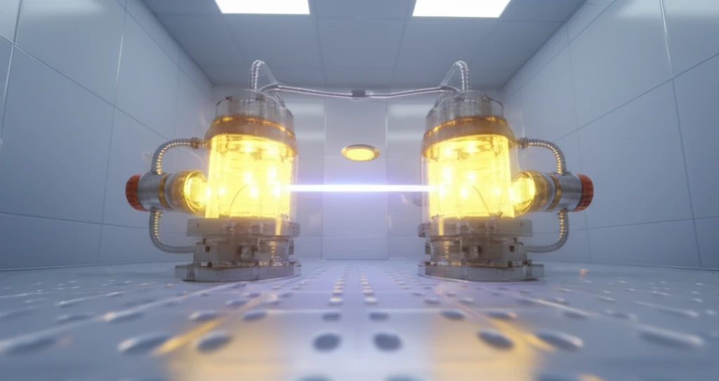 Surreal illustration of coupled microwave resonators with a tuning disc.