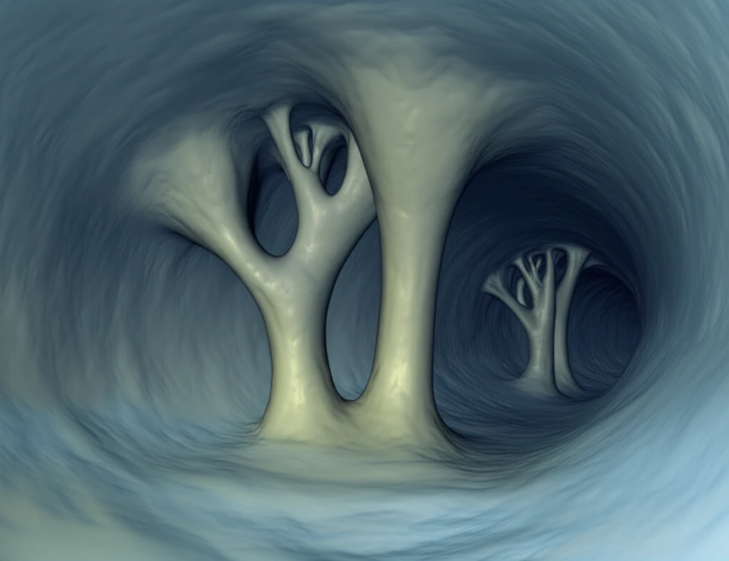 Illustration of an enlarged trachea compared to normal-sized bronchi, representing Mounier-Kuhn Syndrome