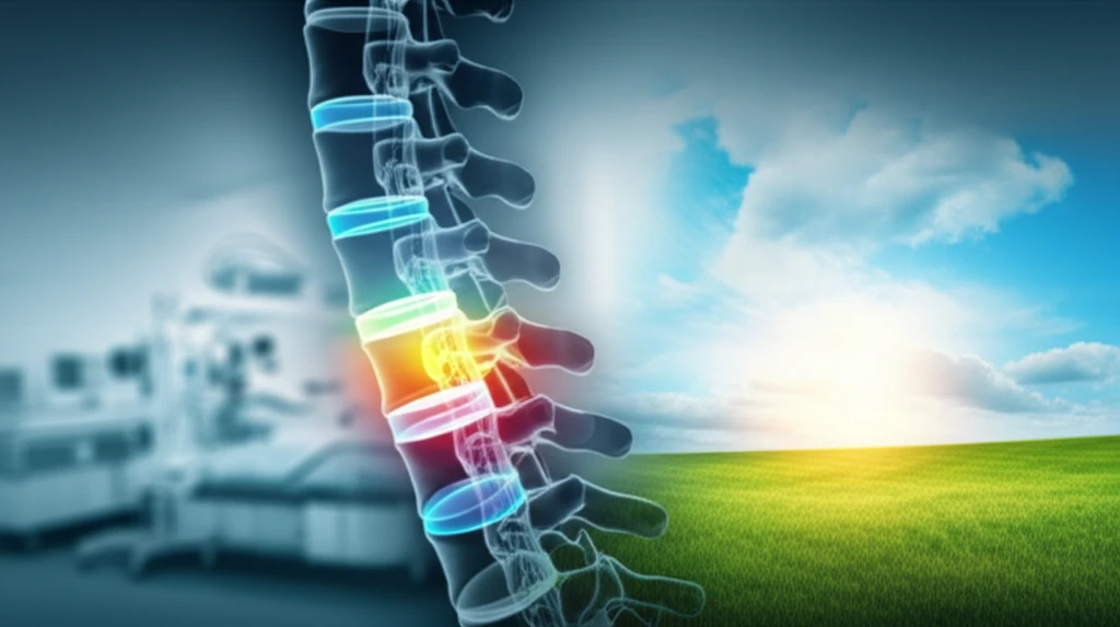 Stylized illustration of a spine representing successful spinal cancer treatment.