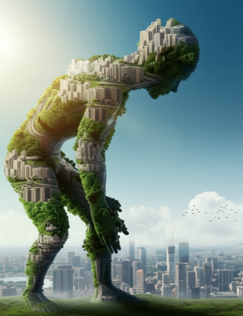 Illustration symbolizing growth, development, and interconnected cityscapes