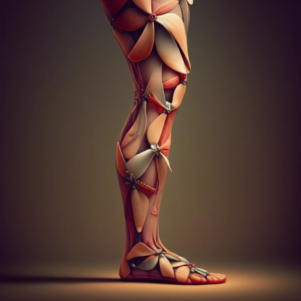 Illustration of propeller flap reconstruction on a lower leg.