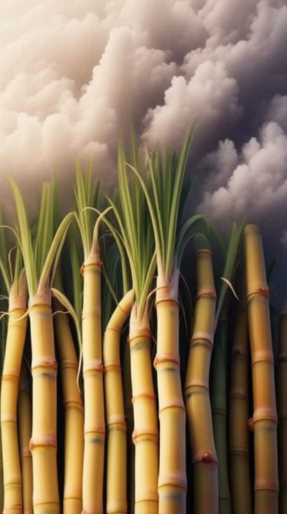 Sugarcane transforming into coconut aroma