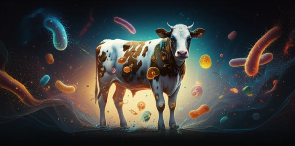 Illustration of calf rumen microbiome.