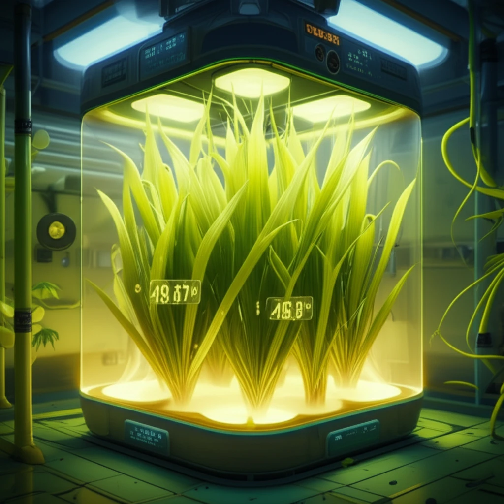 Lemon-scented grass drying with temperature control.