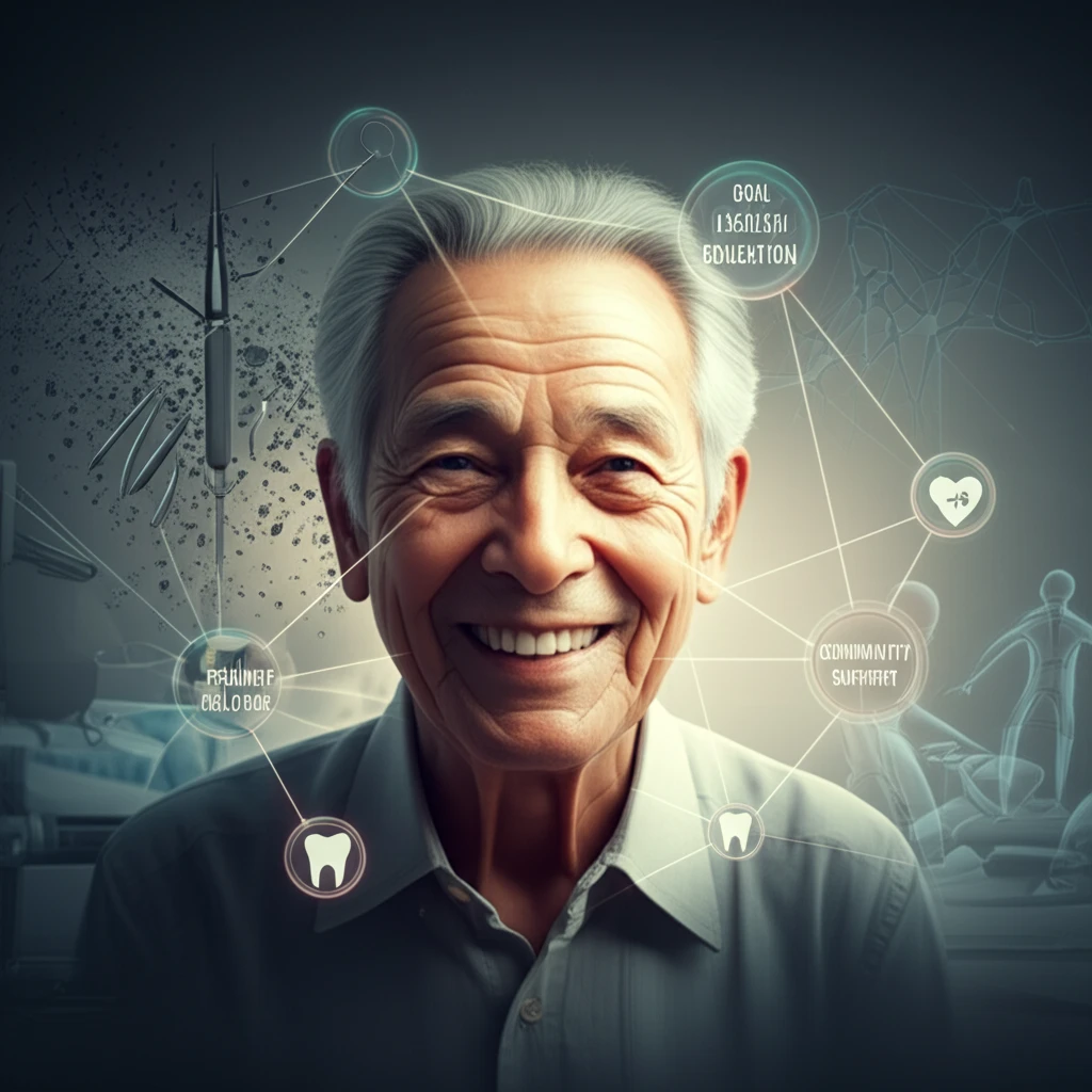 Elderly person with radiant smile representing integrated oral healthcare