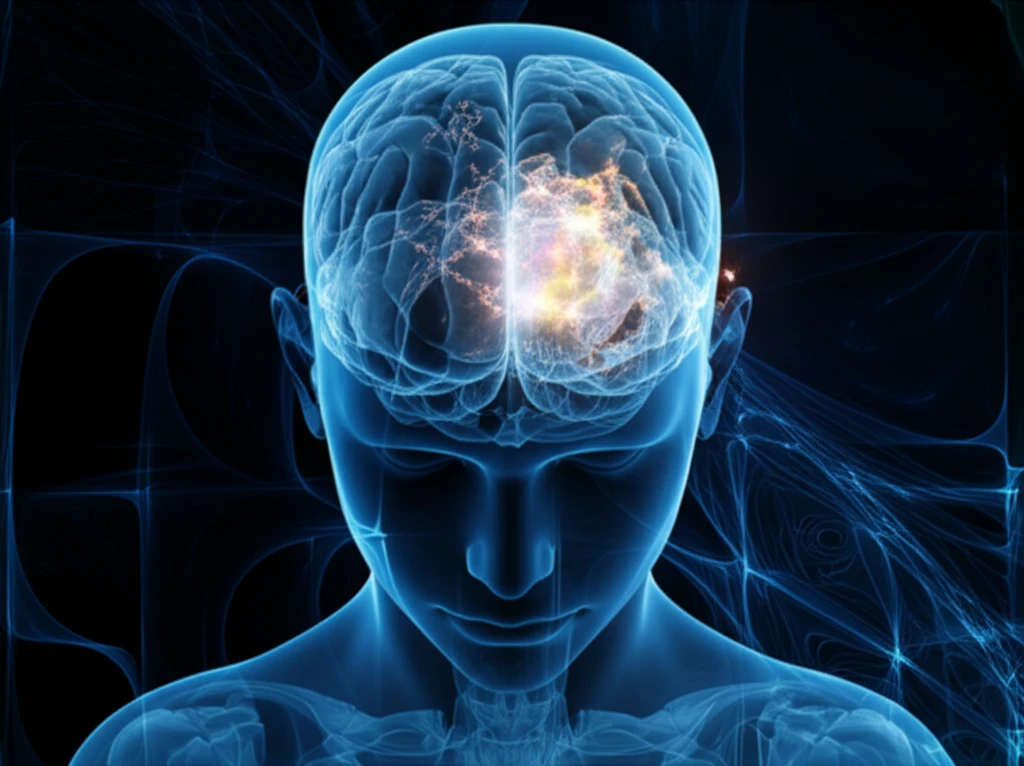 Surreal illustration of a brain scan highlighting macromolecule analysis for improved accuracy.