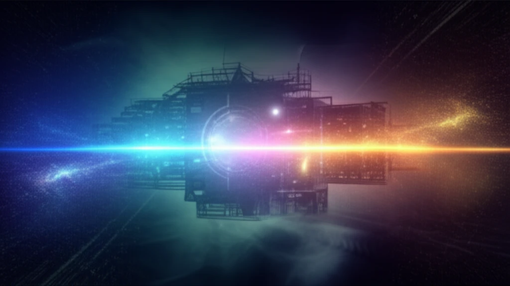 Surreal illustration of rare particle decays at the LHCb experiment.