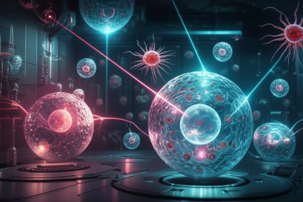 Symbolic image representing the Nobel Prize-winning research in laser physics and cancer immunotherapy.