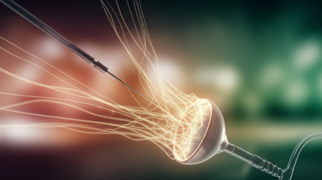 Symbolic illustration of endoscopic vacuum therapy repairing the upper gastrointestinal tract.