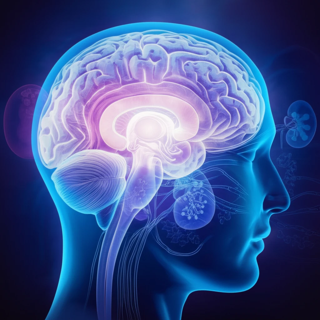 Glowing brain representing posterior reversible encephalopathy syndrome (PRES).