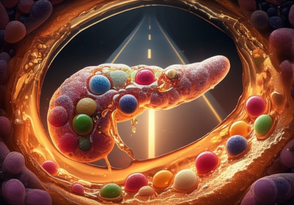 Pancreatic cancer cells in a sugary environment with a faded JNK protein pathway.