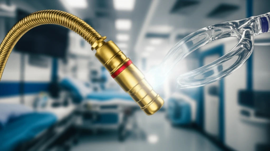 Illustration of supraglottic airway device replacing endotracheal tube.