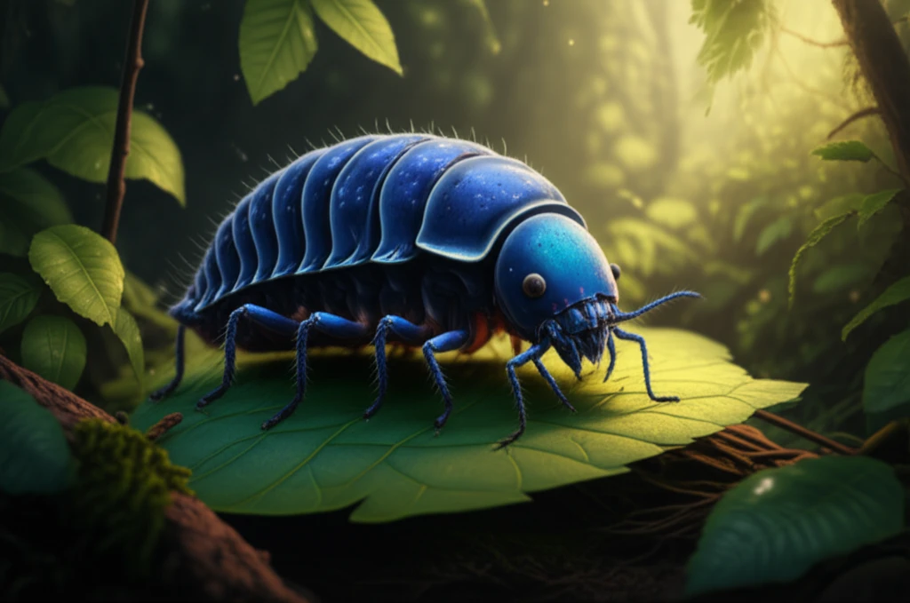 Illustration of a new blue species of Springtail in Brazil's Atlantic Rainforest