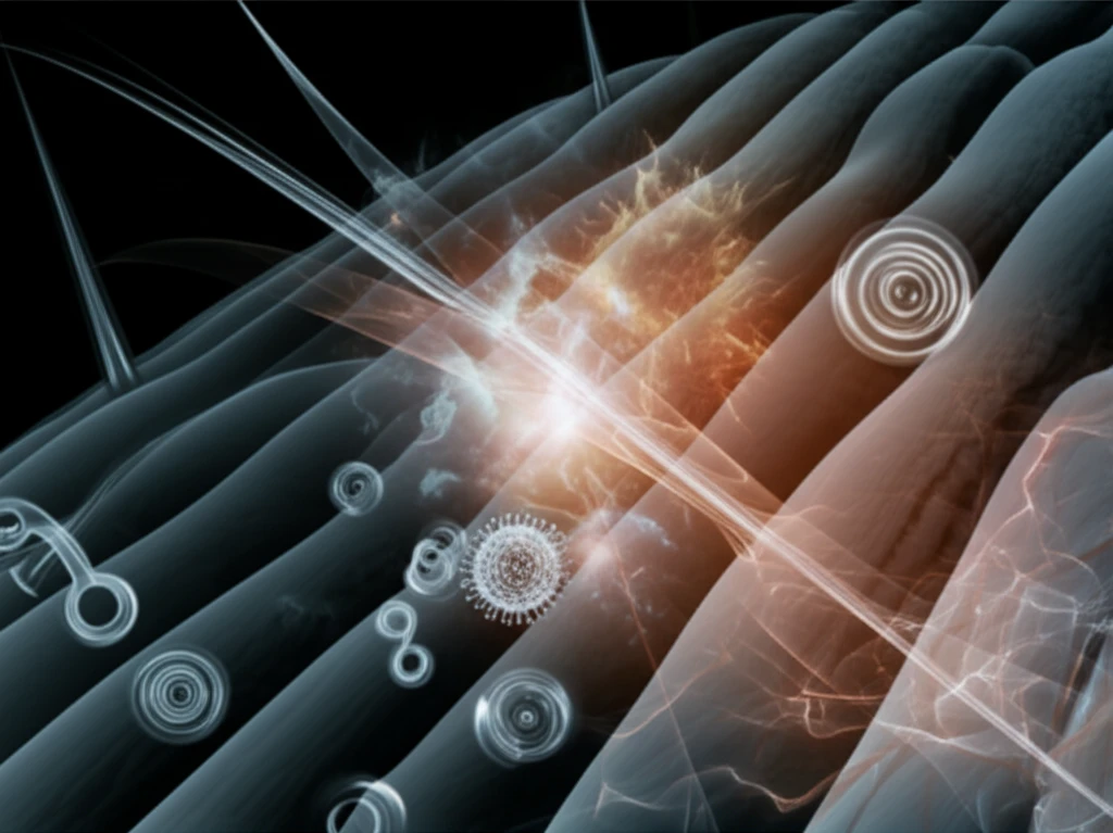 Surreal illustration of Hepatitis B treatment and potential skin reaction