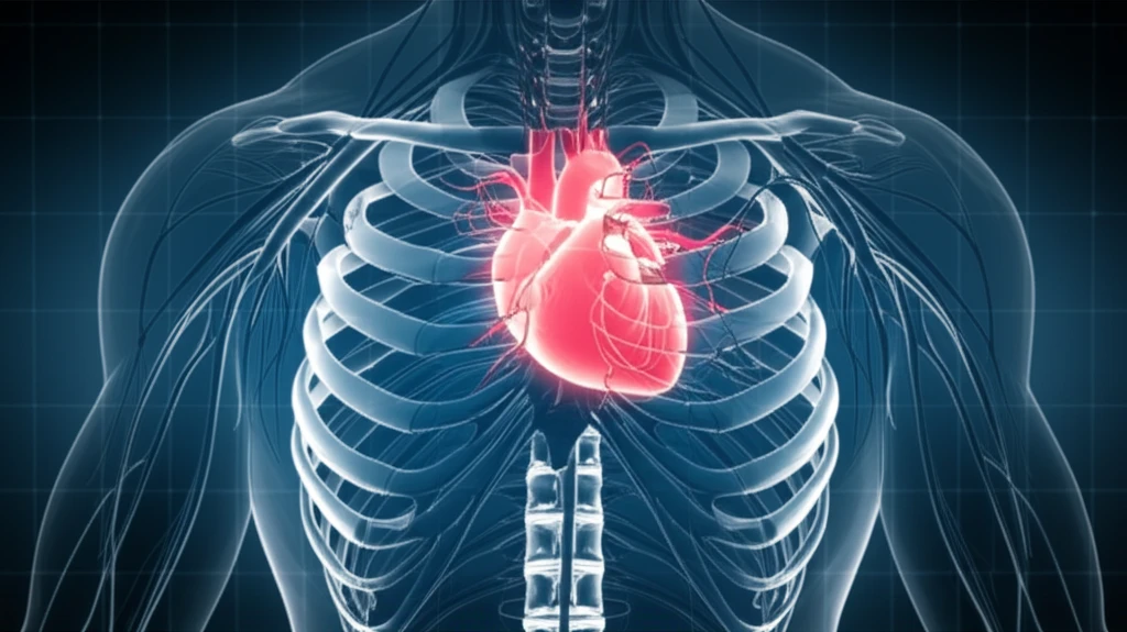 Glowing heart with nerve threads, representing cardiac health assessment.