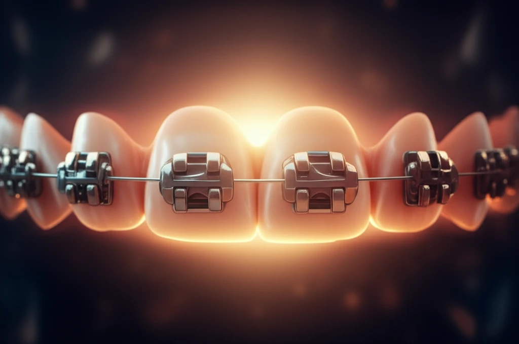 Close-up of durable self-ligating braces clip.