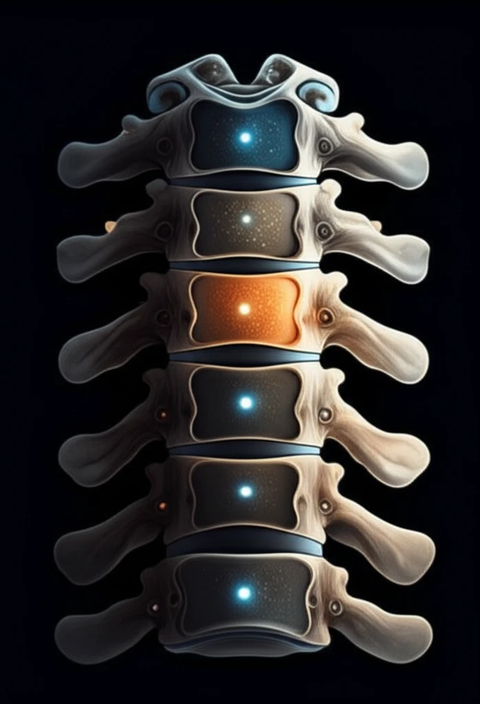 Stylized spine illustration highlighting C2 nutrient foramina.