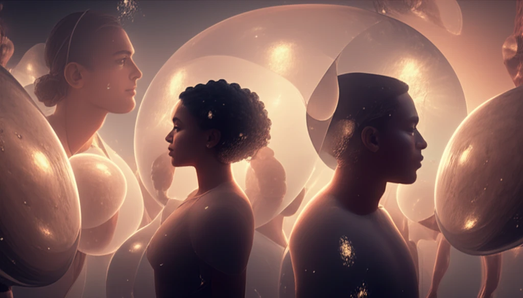 Surreal illustration symbolizing melanoma prevention in a diverse population.