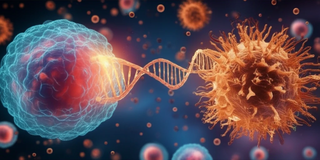 Microparticles communicating between cells via RNA strands.