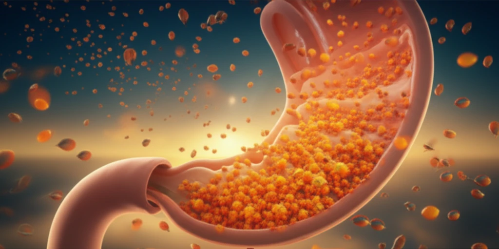 Serene stomach landscape nourished by Celastrus paniculatus seeds.