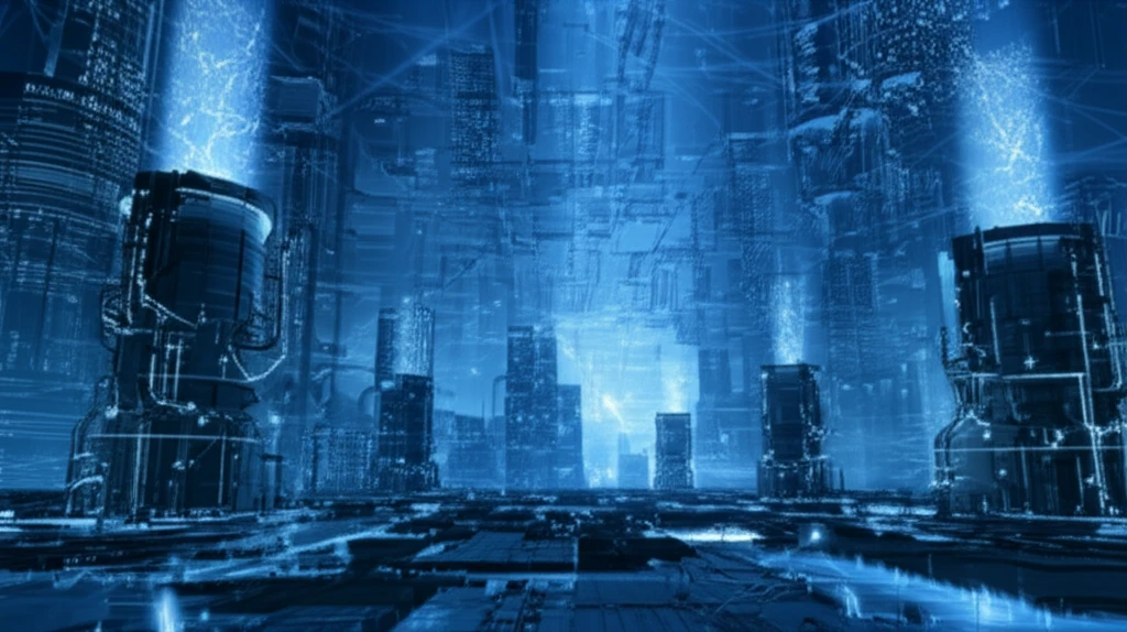 Futuristic city powered by cryo-ice.