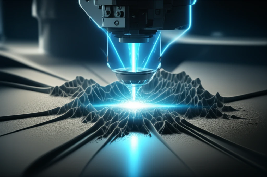 Laser 3D printing titanium alloy to create a strong structure.