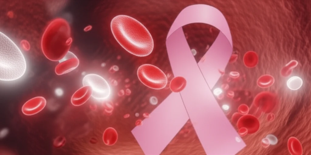 Illustration of bone marrow symbolizing haematological toxicity during cervical cancer treatment.