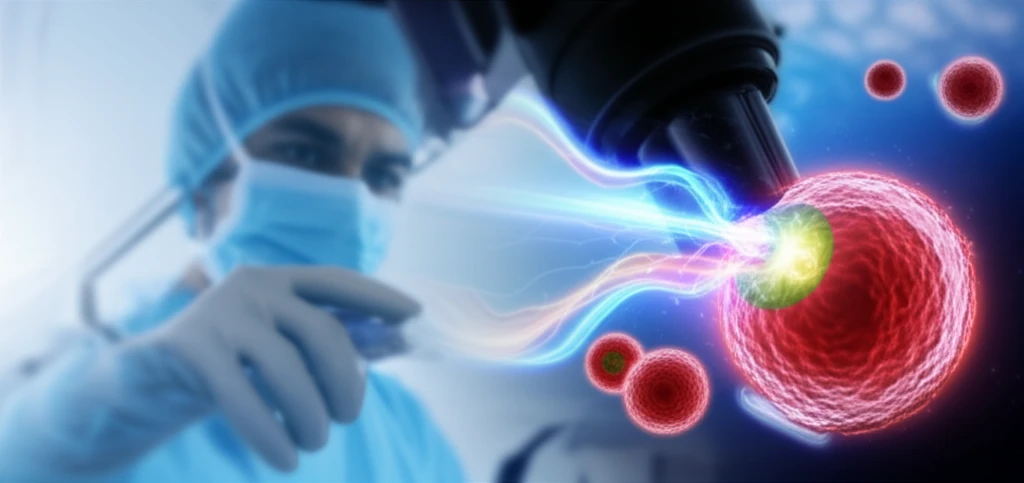 Microscopic view of bladder cancer cells targeted by chemotherapy.